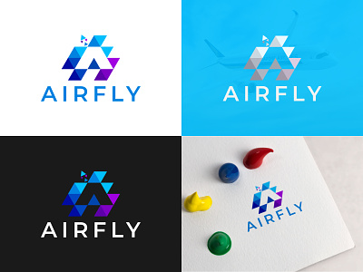 AIRFLY Logo Design | A logo symbol a letter logo a logo agency airline airplane airport color creative flat letter a logo logo logodesign logotype marketing tech logo technology vector