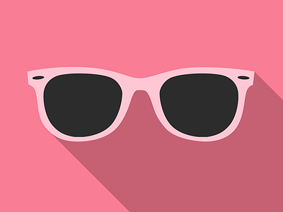 Long Shadowed Pink Wayfarers, Of Course design hipster illustration illustrator shades sunglasses vector wayfarer