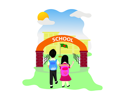 School Life illustration school vector