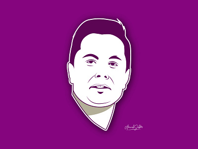 Elon Musk Vector 2D Line Art