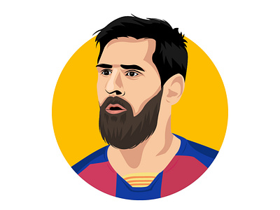 Messi Vector Portrait by Anuvab Sikder on Dribbble