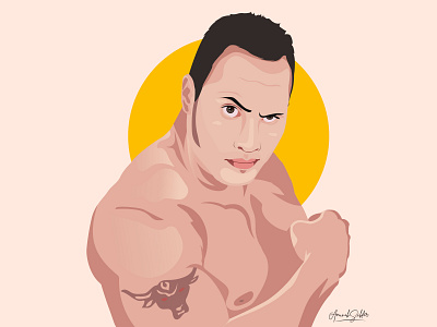 The Rock illustration portrait art the rock vector vector portrait vectorart