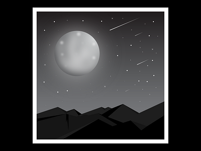 Black Night illustration landscape vector vectorart