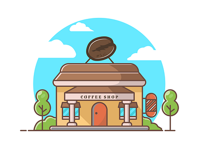 Coffee Shop coffee coffee cup coffee shop coffee shop logo coffeeshop colorful design flat flat design flat illustration flatdesign icon illustration landscape line art line art logo minimalist design vector vectorart vectorillustration