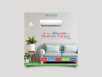 Air conditioner Service Company Post Design ad design cover design design graphic design illustration post design promotional ad design social media post design