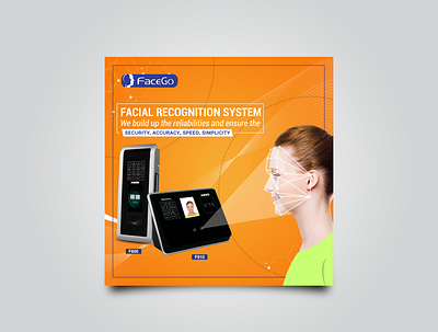 Facial Recognition System Social Media Post Design ad design banner design graphic design post design social media post design