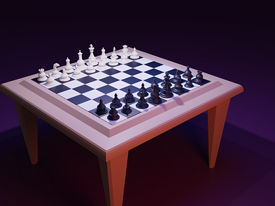 Chess Board Low Poly 3d blender chess board chess table low poly lowpoly prototype