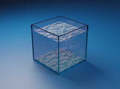 Square Water Jar 3d low poly water effect