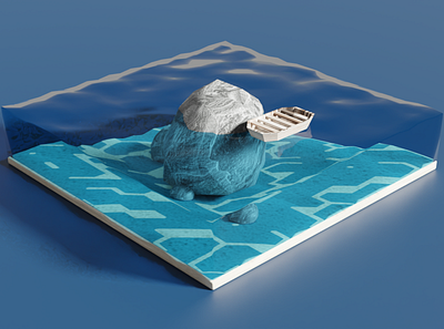 Water Boat 3d low poly