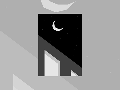 Lonely Night building illustration cover design illustration lonely night moon vector