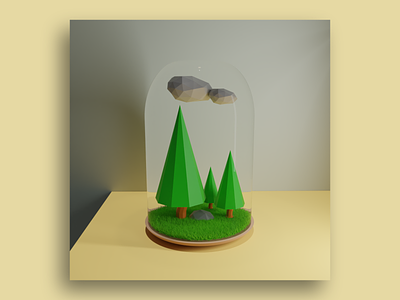 3D Lowpoly Tree in A Jar 3d blender lowpoly tree in a jar