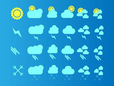 Weather Icon Set flat icon illustration ui vector weather
