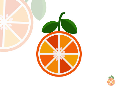 Orange fruits with leaf app icon branding design flat icon illustration logo vector vectorart