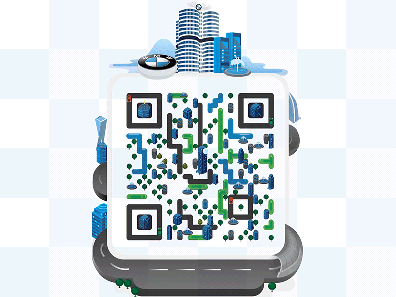 BMW 100 anniversary QR code gif qr