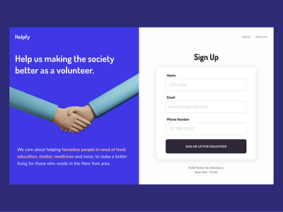 Sign Up page ui web