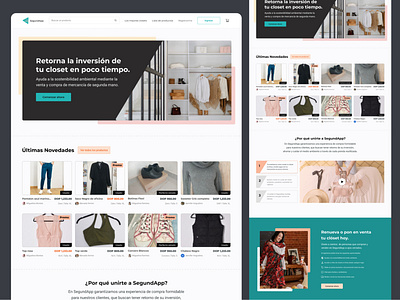 SegundApp Shop Website ui web webdesign