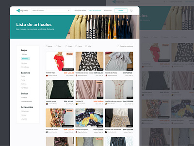 SegundApp Shop list ecommerce shopping ui web webdesign