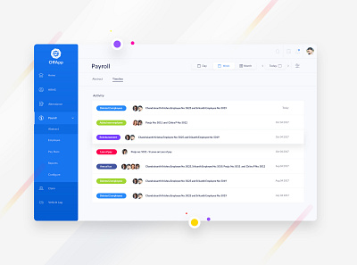 OffApp cms employee payment payroll reports timeline ui uxdesign web app