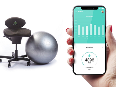 Core Chair App chair core chair data diet exercise health minimal mobile app ui ux