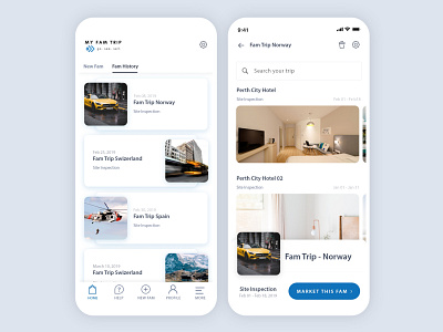 My Fam Trip app design diary market minimal mobile app myfam tour trip ui uiux ux