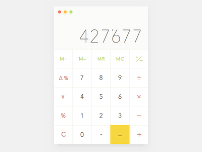Calculator app in Dieter Rams's style by Andrei Mironov on Dribbble