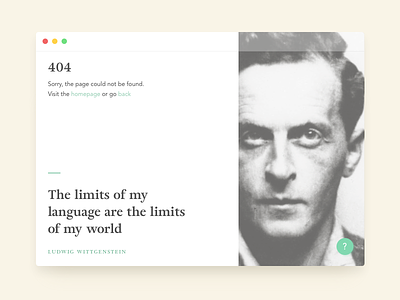 404 page with an inspiring quote 404 dailyui quote web wittgenstein