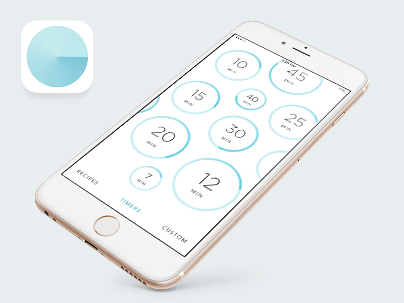 Inspiring kitchen timer app by Andrei Mironov on Dribbble