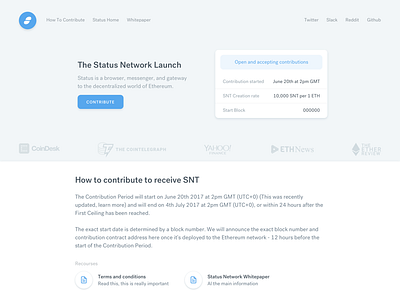 Status contribution page