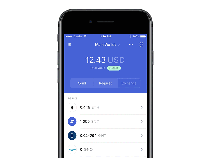 Status Wallet animation crypto cryptocurrency framer ios ui wallet