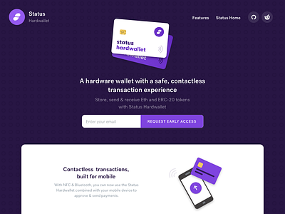 Introducing Status Hardwallet crypto landing website
