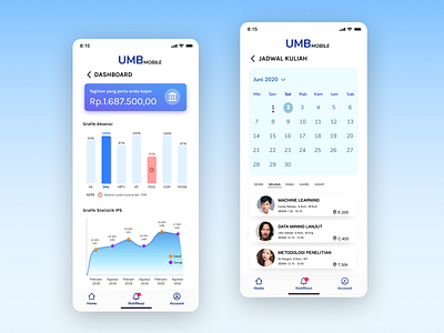 UMB Mobile Redesigned - 5 app branding chart design clean up design education app flat grafik mobile app design redesign schedule app ui ui ux design ux