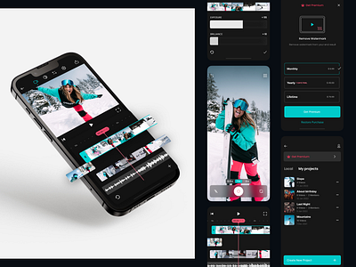 Video Editor App 3d app camra design edit editor illustration ipad iphone movie timeline ui ux vector video