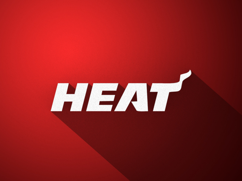 World Champs logo miami heat basketball long shadow
