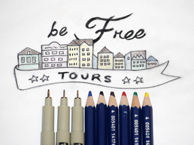 Be Free Tours Sketch concepts design fonts hand made identity illustration lettering logo sketch travel typography