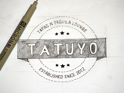 Tatuyo Logo Sketch concepts design fonts hand made identity illustration lettering logo sketch typography