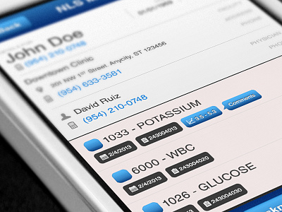 NLS Mobile - Patient Criticals Screen