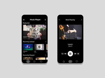 Dribbble app appdesign black dark theme design challenge designer minimal minimal theme music music app music player ui uidesign uidesigner uiux uiuxdesigner ux uxdesign uxdesigner webdesign