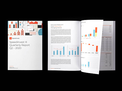 Speedinvest Quarterly Report brand identity branding coporate diagram graph identity design illustration investment logo modular quarterly report report design vc vector venture capital