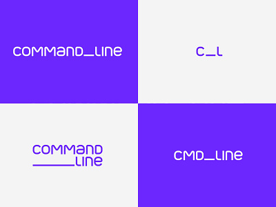 Command Line Logo Lockups ascii brand identity branding dev development digital identity design logo logo design modern purple software startup tech technology