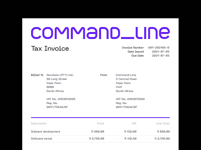 Command Line Invoice