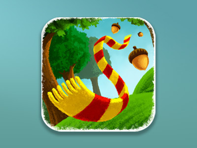 Icon for the iOS game "Woolski" app application crayon design icon illustration ios ipad iphone mobile photoshop scarf
