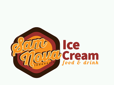 Cullinary logo ice cream, food & drink counter design illustration logo typography