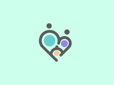 family shape heart logo design illustration logo vector