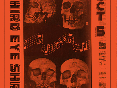 spooky gig (zoom for full res) band bands design flyer design gig poster graphic art graphic arts graphic design music design