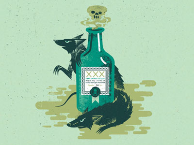 Rat Poison badass bottle distress gigposter illustration poison poster rats skull texture toxin