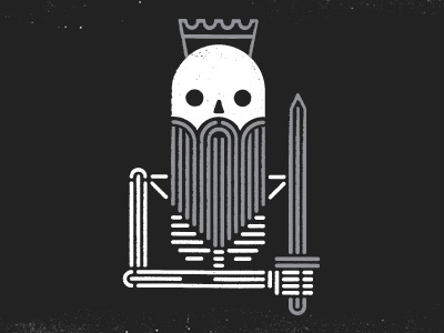 Dead King tshirt design crown distress illustration king minimal regicide shirt skeleton skull sword texture tshirt