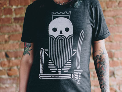 Dead King shirt design apparel illustration king minimal shirt skeleton sword texture tshirt