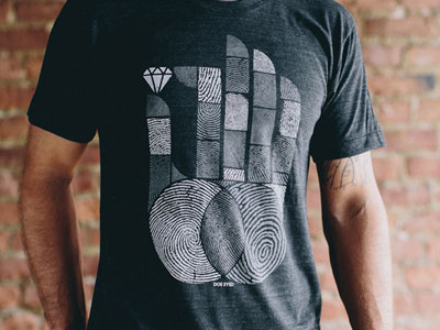 Jewel Thief shirt design (black) apparel fingerprint geometric hand jewel shirt thief tshirt