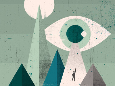 Innerspace / Outerspace abduction ascension distress eye geometric illustration mountain poster psych space texture