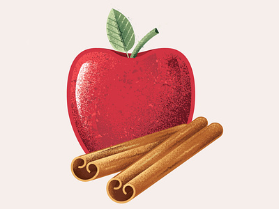 Apple Cinnamon Icon apple baby food cinnamon food icon illustration illustror package design packaging texture vector